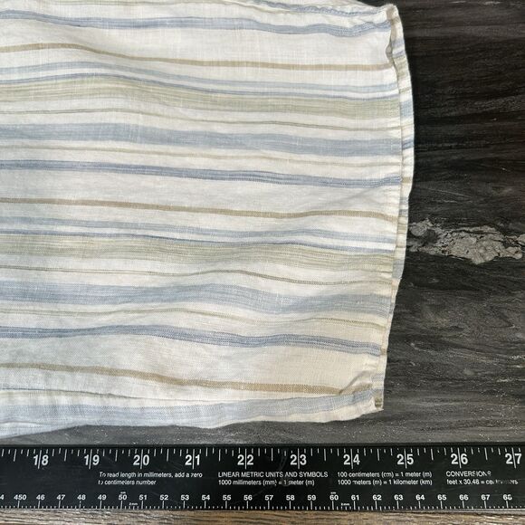 Kate Hill Casual Linen Pants XL Striped Pocket Drawstring Beach Coastal Boho - Picture 13 of 15